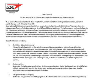 Gore Guidelines on Social Responsibility